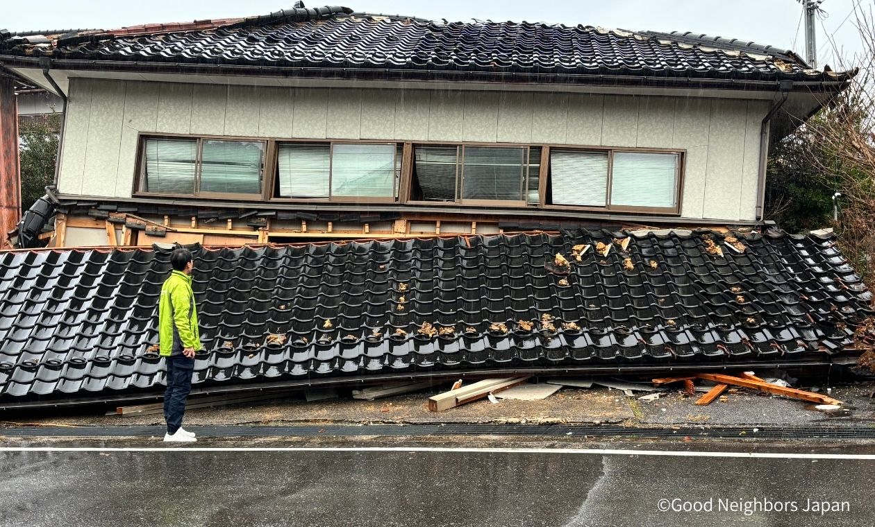 多くの家屋が被害を受けています（2024年1月3日、石川県七尾市）