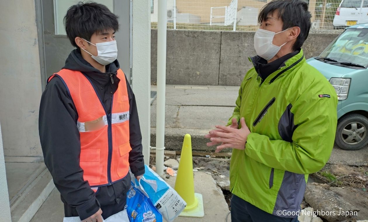 避難所の現状や不足しているものをヒアリング（2024年1月20日、鳳至小学校）