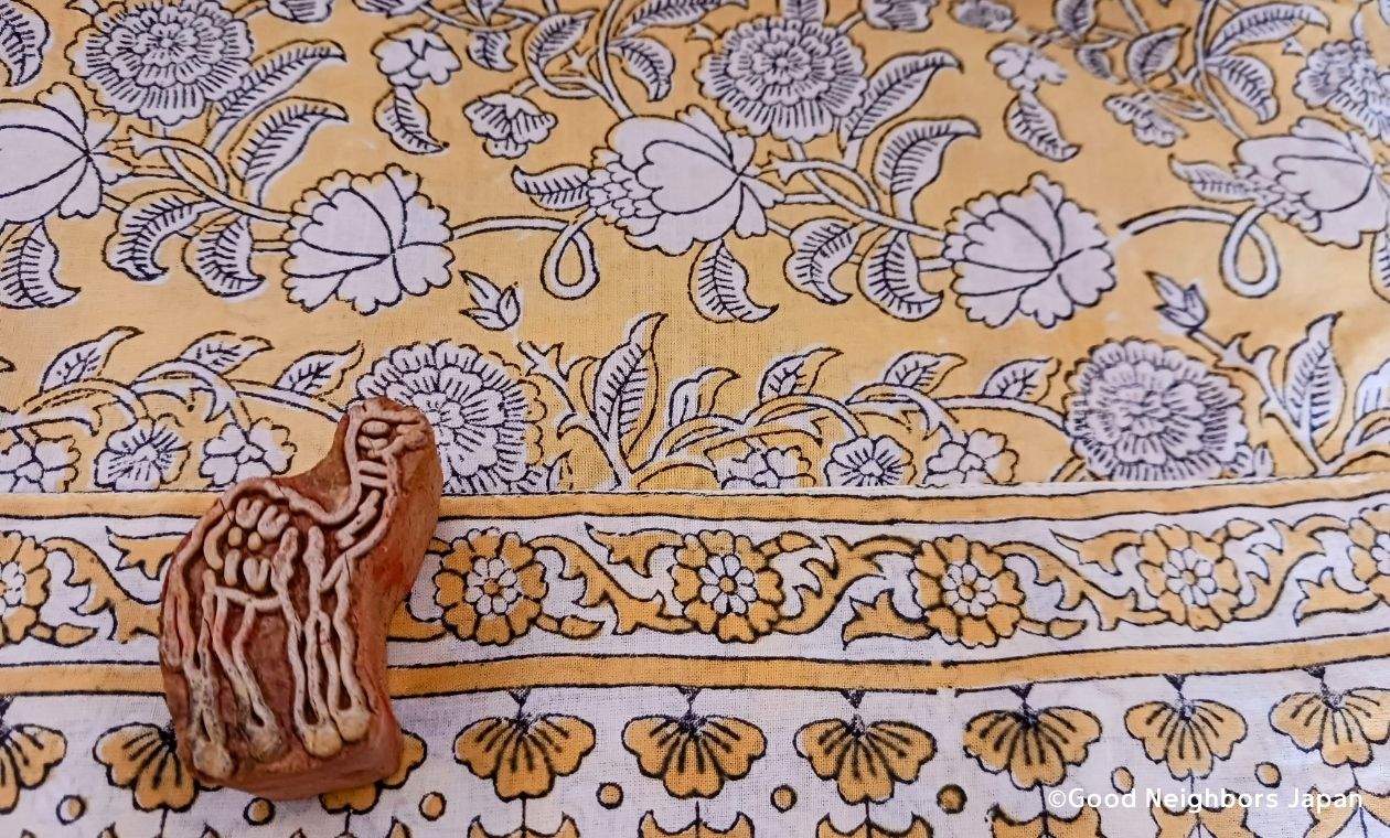 ブロックプリントの布