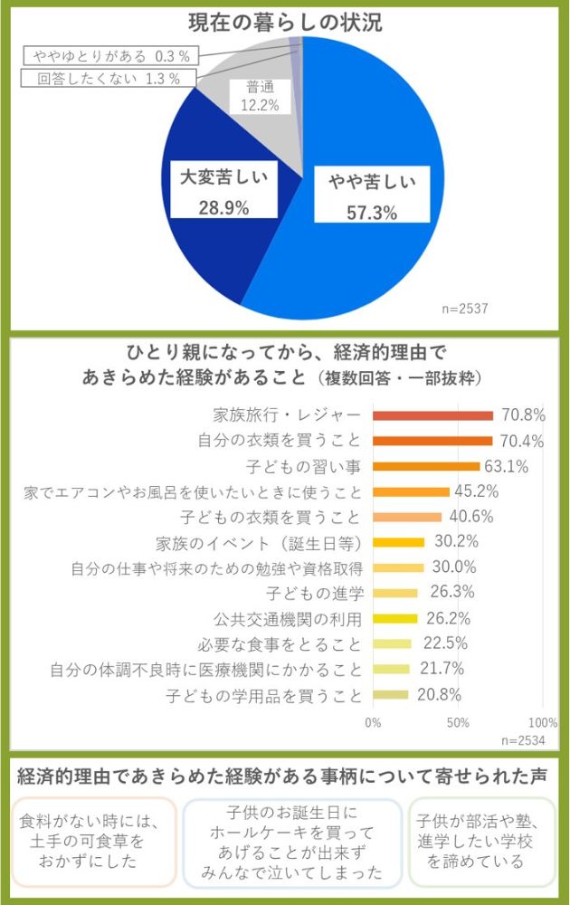 グッドごはん利用者の暮らしの状況・経済的理由であきらめた経験がある事柄