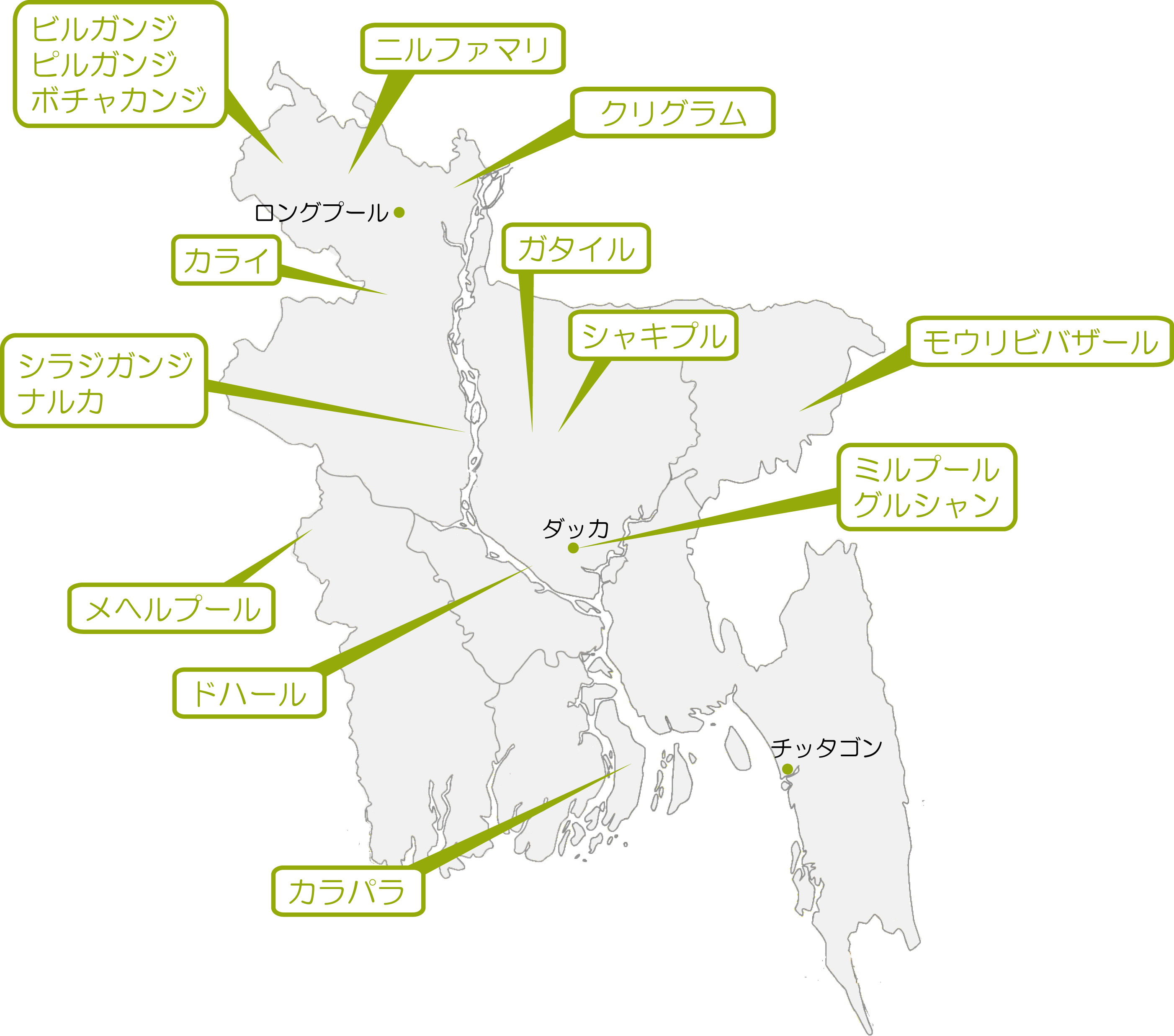 バングラデシュの活動地域