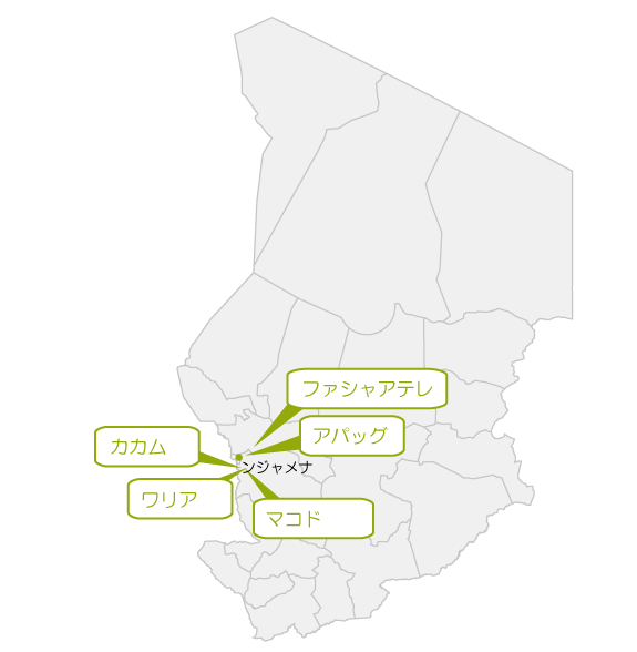 チャドの活動地域マップ